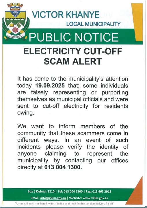 Electricity Cut-Off Scam Alert