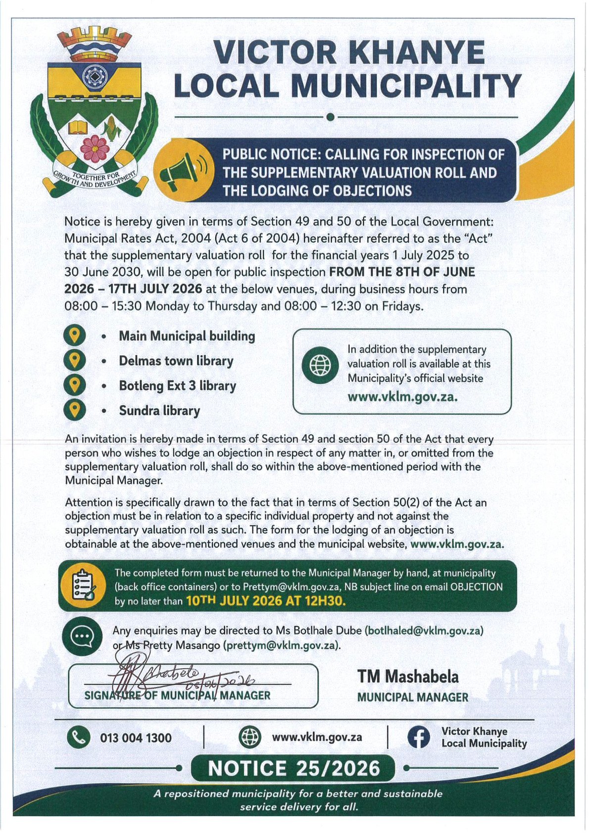Inspection of valuation roll