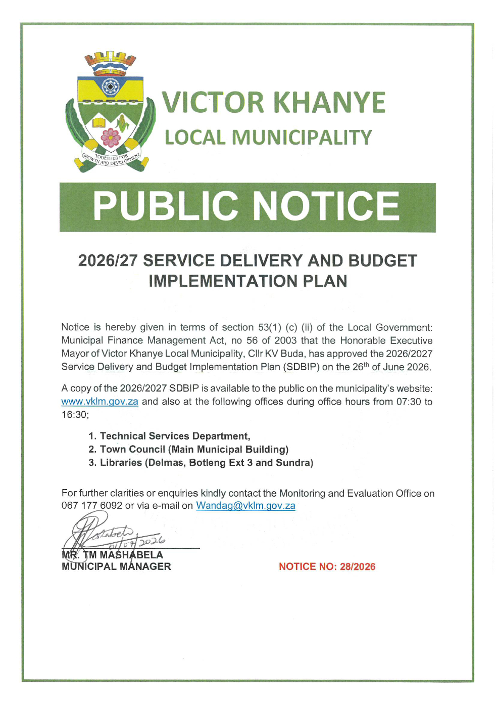 PUBLIC NOTICE - 2026-27 SDBIP_p1(pdfgear.com)