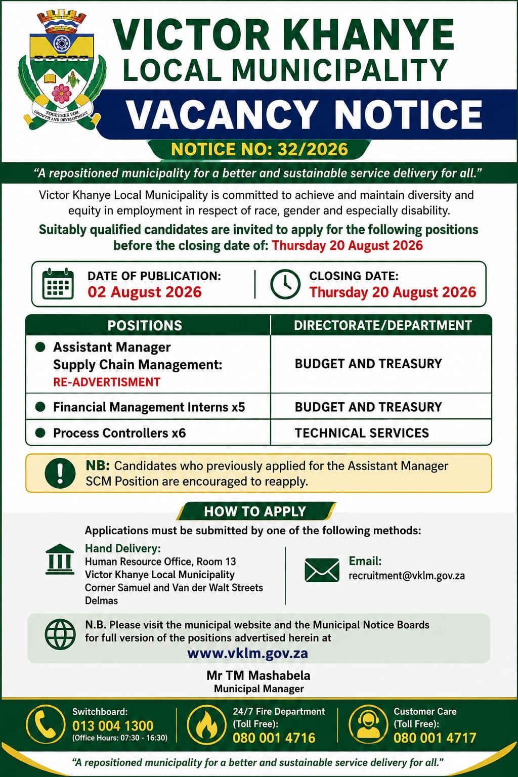 Vacancy Notice