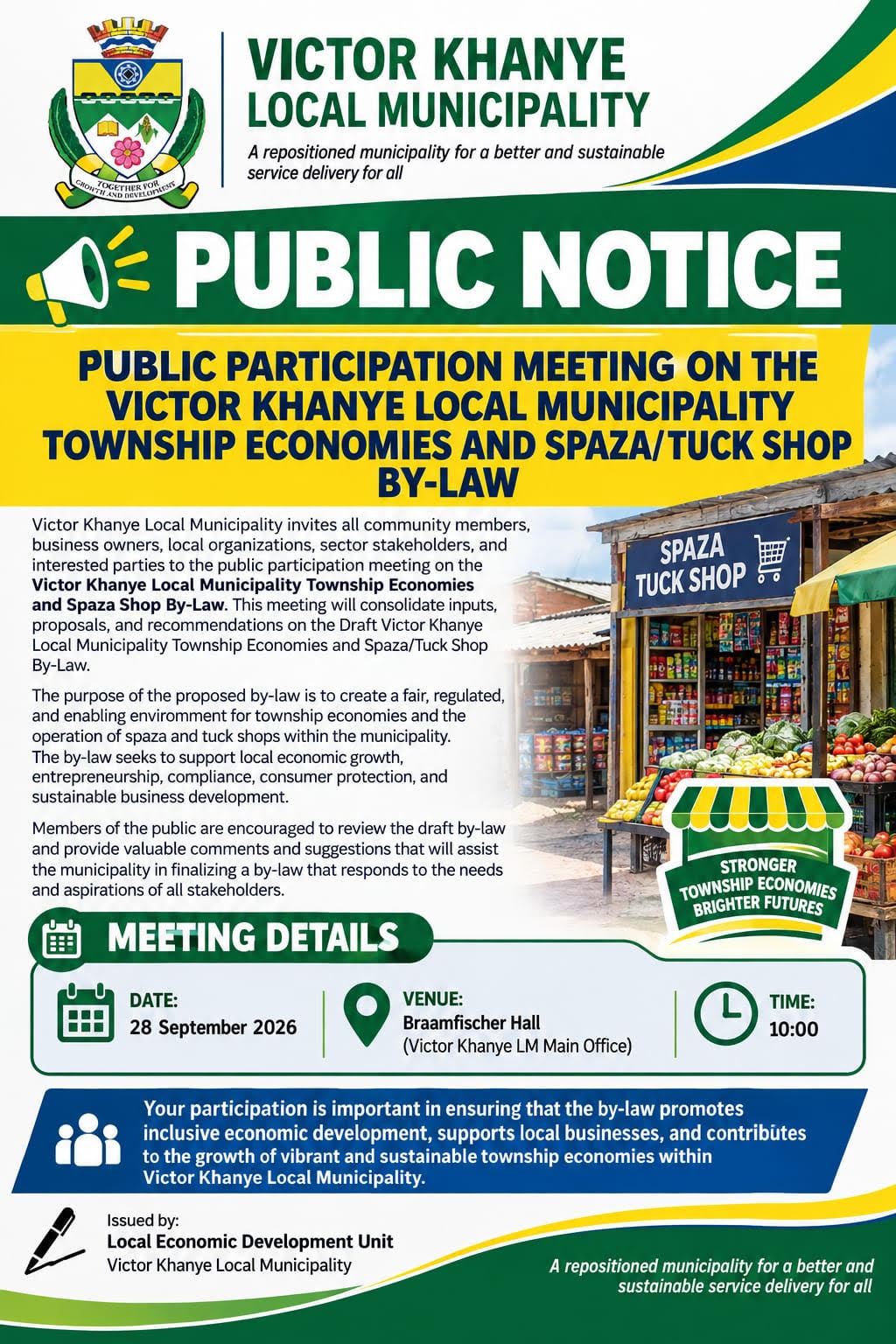 Public notice on Public Participation Meeting 28Sep
